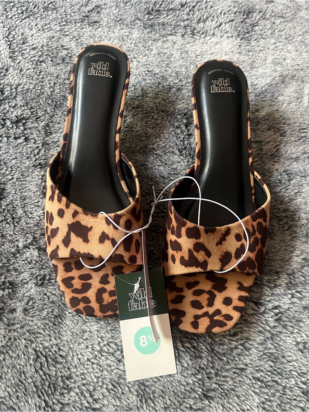 wild fable Leopard Print Slide Mules in Tan and Black - Picture 3 of 3